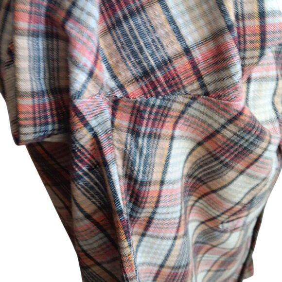 Men's XL Vintage Flannel Western Shirt 1980's Plaid Snap Lariat Hong Kong - Picture 7 of 8